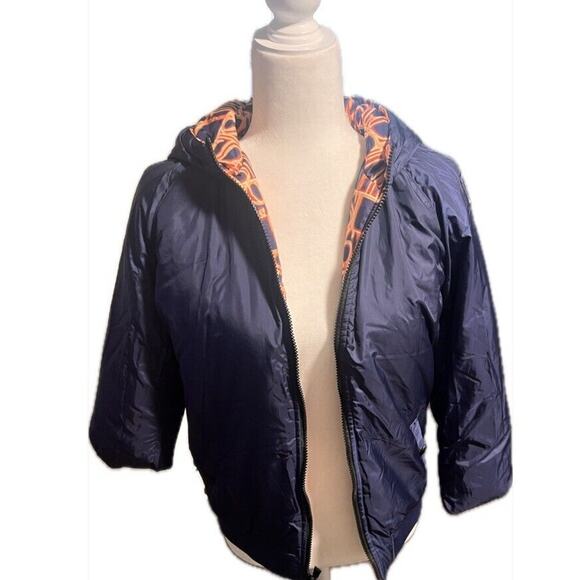 GUESS Boys All Over Printed Reversible Padded Jacket Navy Size 14, NWOT - Picture 2 of 5